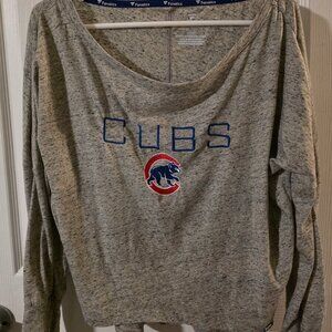Fanatics Loose Off the Shoulder Chicago Cubs Long Sleeve Shirt - Large - NWOT